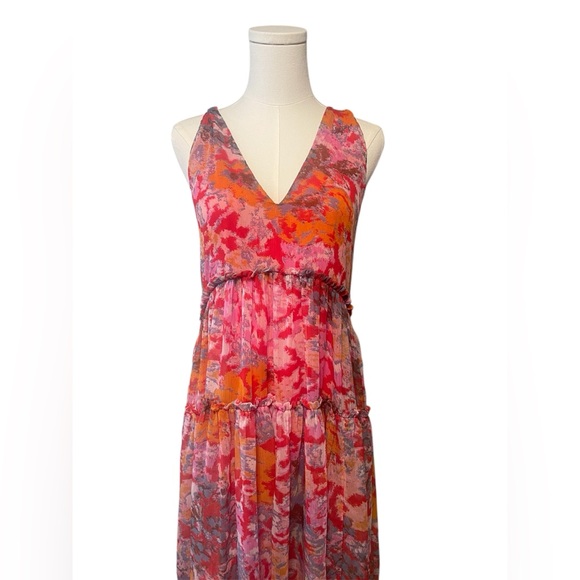 Free People Julianna Maxi Dress Ruffled Tiers V Neck Floral Print - Picture 4 of 11